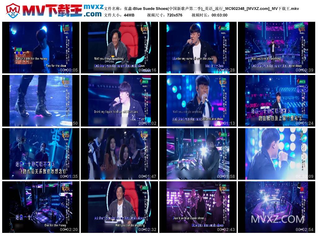 张鑫-Blue Suede Shoes(中国新歌声第二季)_英语_流行_MC902348
